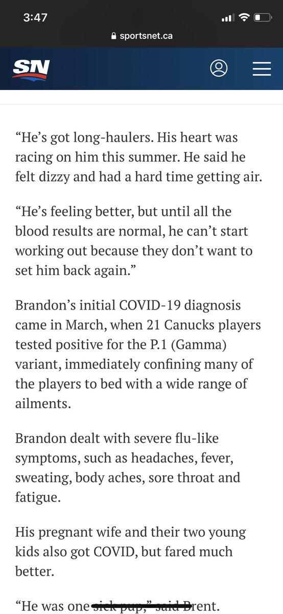 Some crazy details here from <a href="/Rebelshockey/">Red Deer Rebels</a> owner, president and GM Brent Sutter, talking about how his son Brandon is still dealing with symptoms from COVID-19.