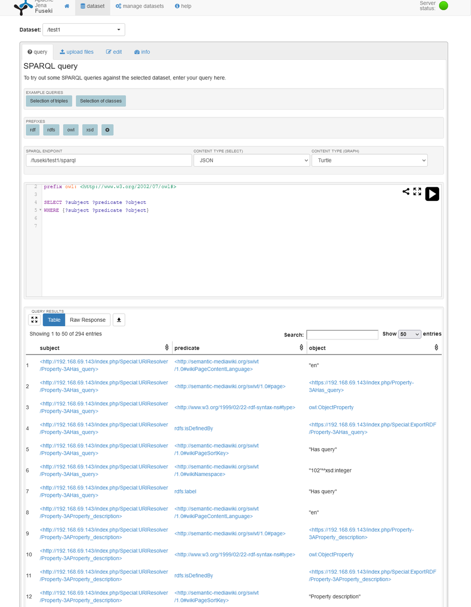 krabina's tweet photo. For the first time, I managed to set up @SemanticMW to store its values in #Apache Jena Fuseki #TripleStore
#KnowledgeGraph https://t.co/GcTb4lvxJP