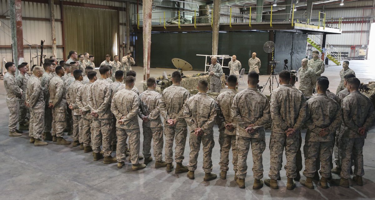 CMC_MarineCorps's tweet photo. @USMCSgtMaj and I had a great visit with the Marines and Sailors in Task Force 51/5, Task Force 59, @US5thFleet, and FASTCENT as they continue to provide crisis response and ensure security in the region. https://t.co/m7hHE5pDZQ