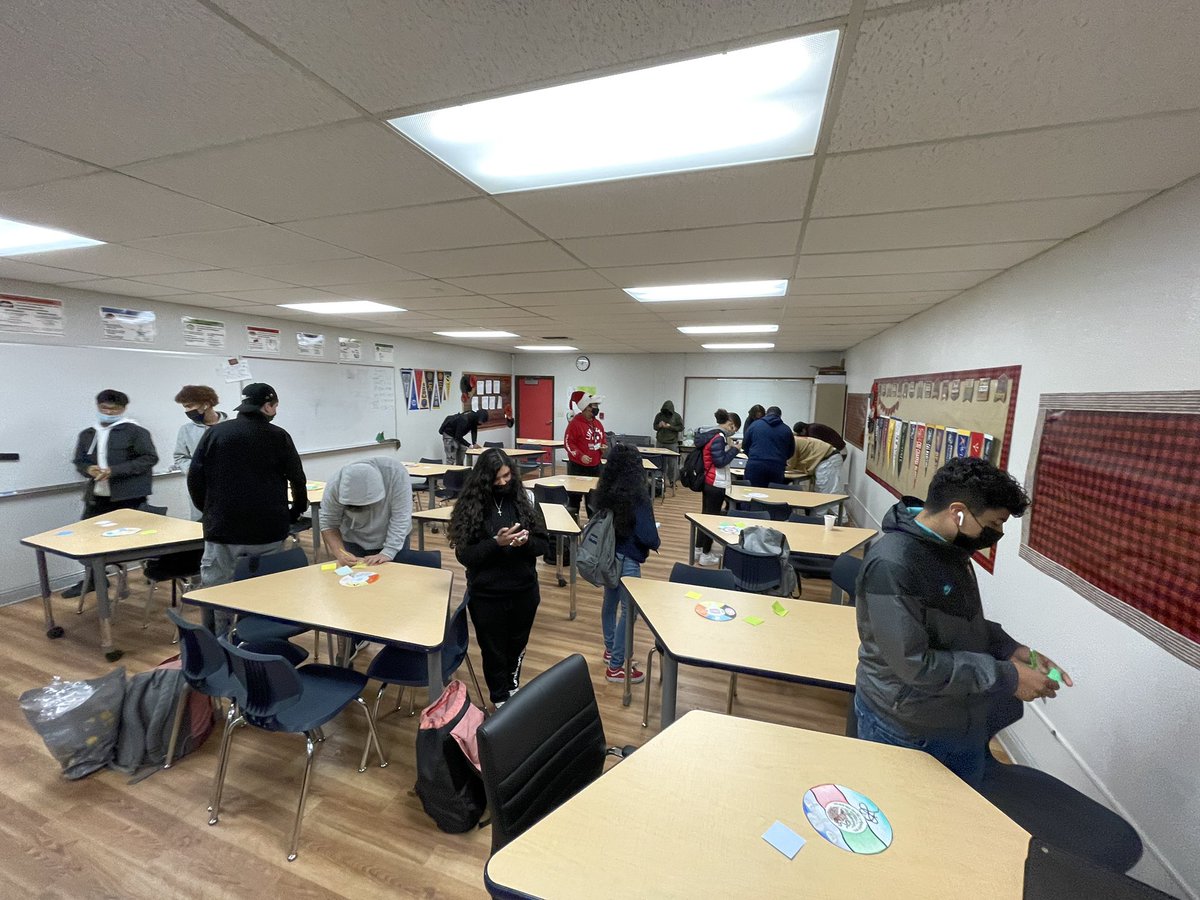 My AVID class is doing a gallery walk to try and guess their fellow classmates by looking at symbols of their mandala! <a href="/AVID4College/">AVID</a> <a href="/FHSTheHigh/">⚫️FHS Falcons🔴</a> <a href="/MrsPattersonFHS/">Shari Patterson</a> #mandala #postitnotes