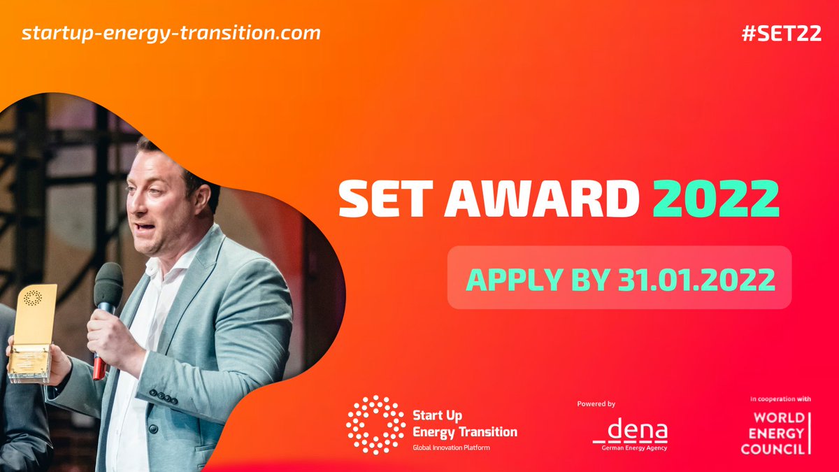 WEC_Chile's tweet photo. 📢ATENCIÓN START-UPS. Ya está abiertas las postulaciones al SET AWARD 2022, premio que entregas hasta €10.000 a las soluciones que generen impacto en materia energética. 

Infórmate:
https://t.co/3xHRpMUxyL

#SET22 #SETAward #EnergyforHumanity #EnergyTransition https://t.co/Pu1CSnq2yr