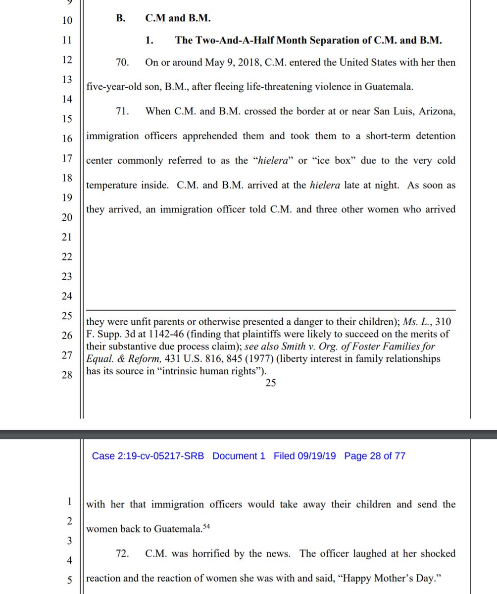 I'll start with C.M., who was separated from her 5-year-old son for two and a half months.

This mom and her son crossed the border in May 2018 seeking asylum. When she got to a Border Patrol station, agents said they were going to take her son. and said "Happy Mother's Day."