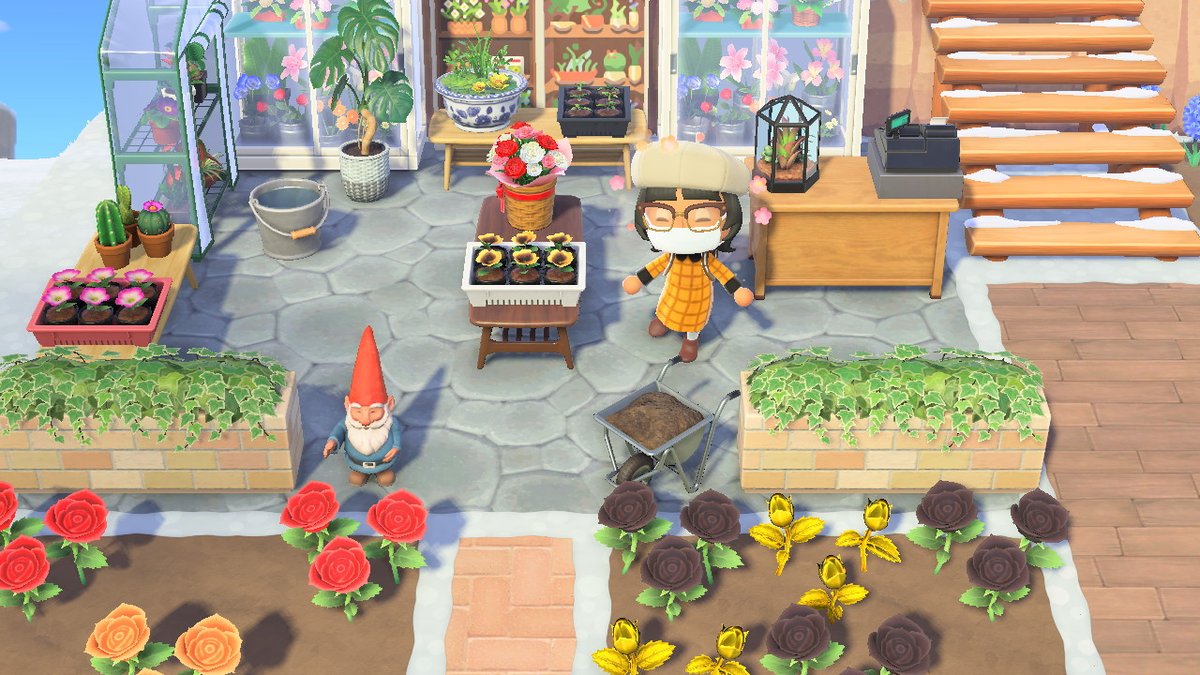 SometimesINovel's tweet photo. Putting together a plant nursery/flower shop! It's right below what's going to be a small orchard.  Also got my first golden roses! 

https://t.co/SgQbSCBscE

#ACNH #ACNHDesigns #acnhinspo #AnimalCrossing #AnimalCrossingNewHorizons https://t.co/cbxGGHDUvq