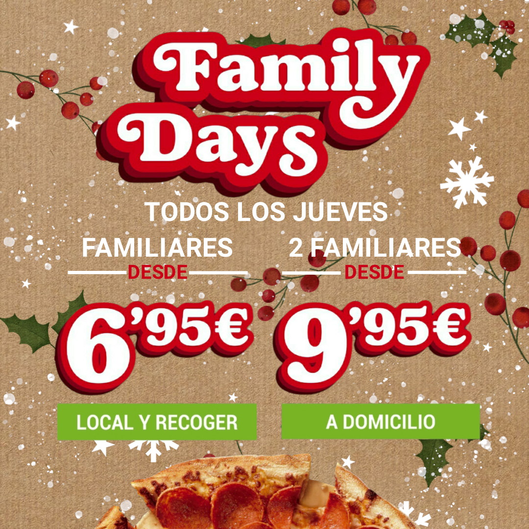 tpantequera's tweet photo. Pide tu familiar por 6,95€ a recoger o dos o más familiares por 9,95€ cada una a domicilio ¡Todos los jueves, Family Days!.
☎️9️⃣5️⃣2️⃣7️⃣0️⃣2️⃣0️⃣4️⃣8️⃣
💻🤳 https://t.co/SxBLPT3gXL o app https://t.co/JLeZwsPSYW