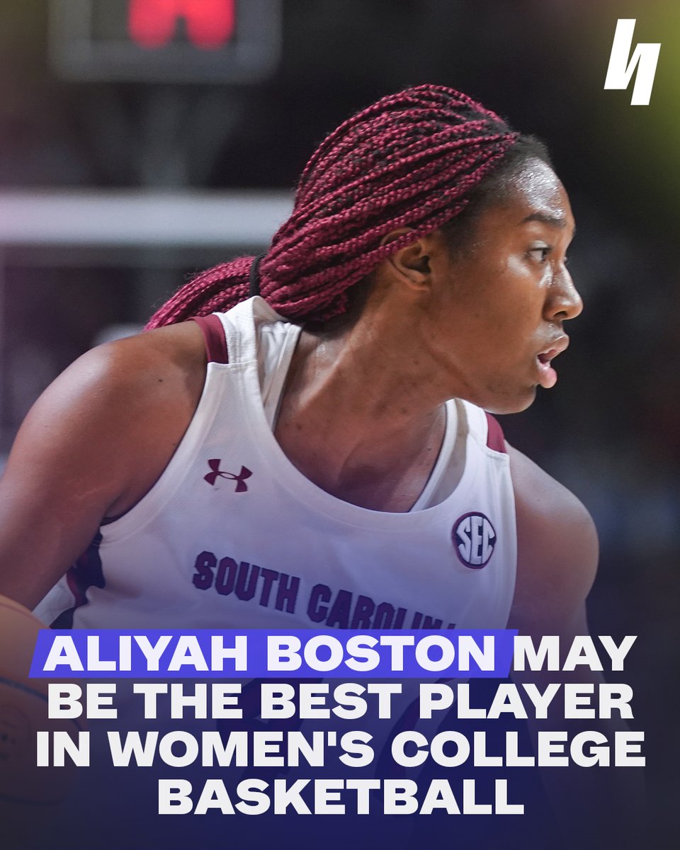 BleacherReport's tweet photo. Aliyah Boston is putting up wild numbers for @GamecockWBB 🤯 @HighlightHER

Last four games:
19 PTS | 14 REB | 4 BLK
16 PTS | 16 REB | 7 BLK
21 PTS | 17 REB | 4 BLK
29 PTS | 14 REB | 3 BLK

Don’t sleep. https://t.co/JBlaPmiF7s