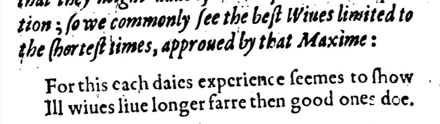Alert to gals and wives everywhere!! Richard Brathwaite says the more virtuous you are, the sooner you'll pop your clogs - so it's looking like virtue is best avoided 👞👞 (from The Good Wife, 1618)