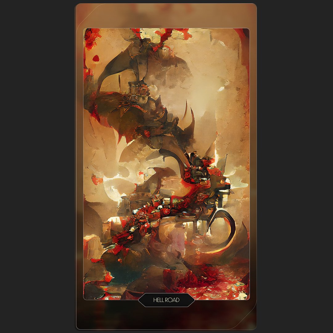 HELL ROAD
There is always a way out of hell.
#nfts #nft #nftart #nftartist #nftcollector #cryptoart #digitalart #nftcommunity #art #crypto #ethereum #blockchain #cryptocurrency #cryptoartist #opensea #nftcollectors #nftdrop #nftcollectibles #artist #openseanft #nftartists