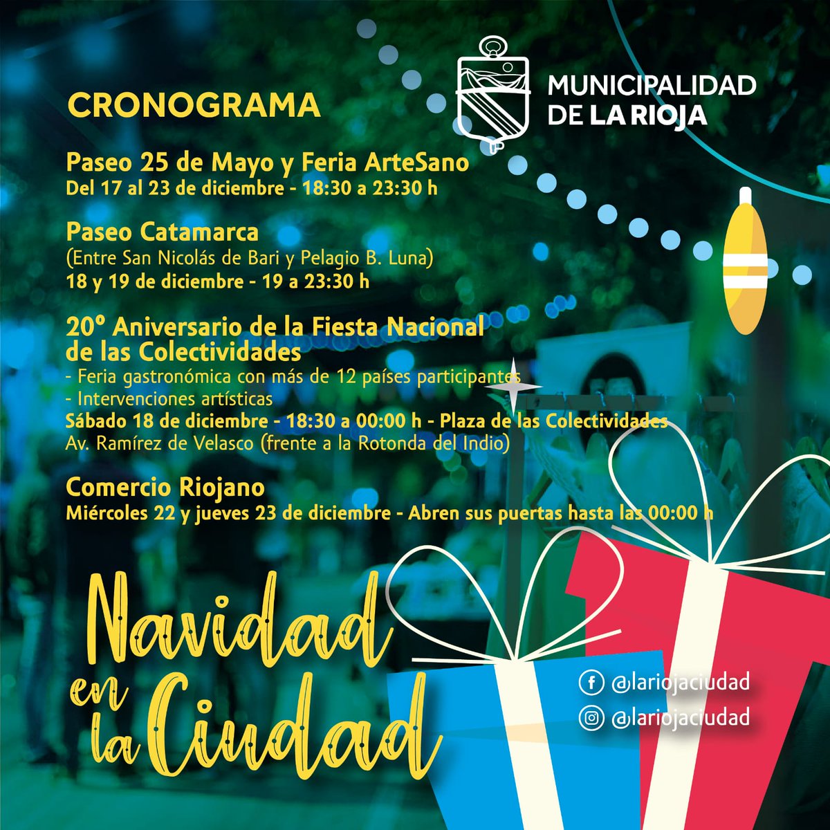 desarrolloloca6's tweet photo. NAVIDAD EN LA CIUDAD 
#Munipresente 
#FeriasInrinerantes
#DesarrolloLocal https://t.co/Tz6Av5D0WG