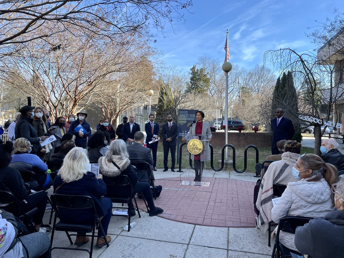 DMPEDDC's tweet photo. This morning @MayorBowser provided an update on housing equity in Rock Creek West and other affordable housing announcements. We continue expanding our toolkit to continue our path forward achieving our housing equity goals! #36000by2025 https://t.co/B1vnHi371H