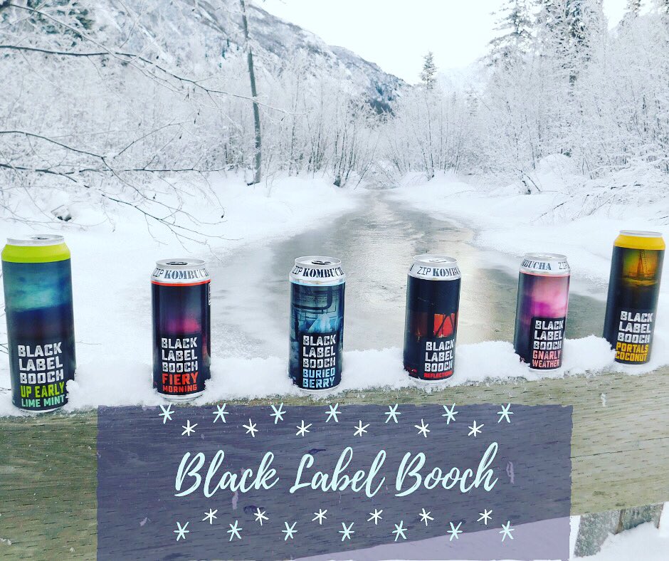 Black Label Booch, Alaska’s first locally made Hard Kombucha ❄️
.
.
#blacklabelbooch #hardkbucha #alaska #madeinalaska #WINTER #booch #hardbooch #kombucha #alaska
