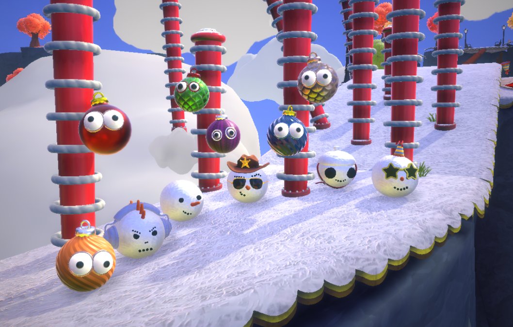 Happy Holidays everyone! Fling to the Finish has a new update for this *magical* season. Participate in the limited time Holiday event by representing Team Snowman or Team Jolly in matchmaking races ☃️ The victor team will receive an exclusive skin for their team's mascot!