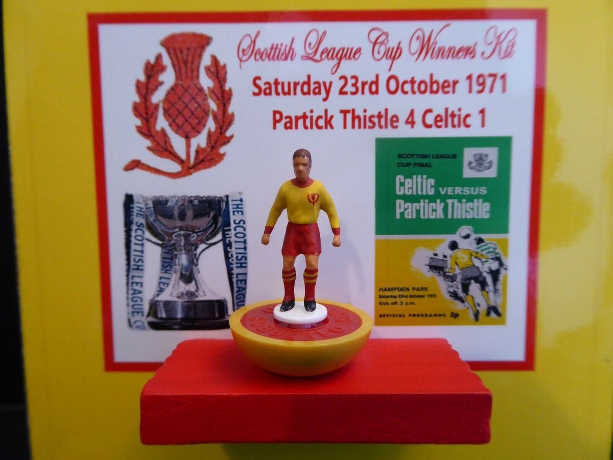 helcol123subbu1's tweet photo. Last one before Christmas great  present for Partick Thistle fans. Subbuteo mini-frame celebrating PTFC’s  1971 Scottish League Cup win. DM me for details @helcol123subbu1 @PTFCShirts @davstu11 @ptfcarchives @jagstwit @thejagscast @loyaljag #subbuteo @reluctantnicko @Paul4Jags https://t.co/oK5fmXuNUu