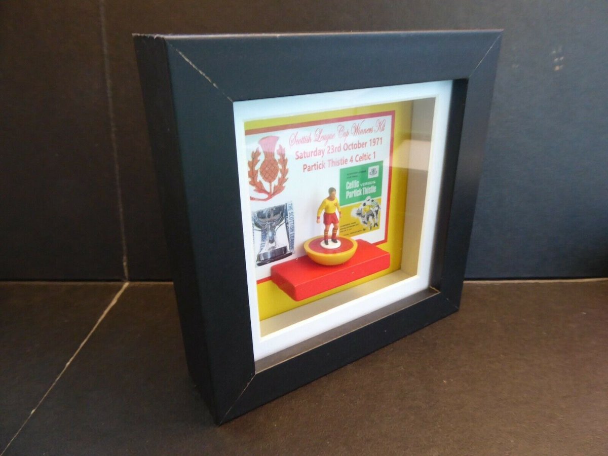 helcol123subbu1's tweet photo. Last one before Christmas great  present for Partick Thistle fans. Subbuteo mini-frame celebrating PTFC’s  1971 Scottish League Cup win. DM me for details @helcol123subbu1 @PTFCShirts @davstu11 @ptfcarchives @jagstwit @thejagscast @loyaljag #subbuteo @reluctantnicko @Paul4Jags https://t.co/oK5fmXuNUu