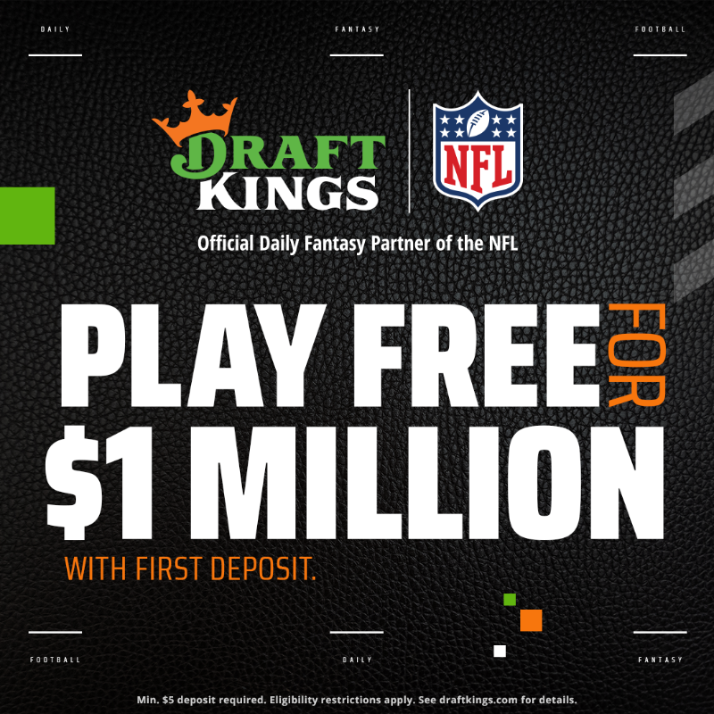 DraftKings's tweet photo. 🚨 DRAFT NOW 🚨 

🏈 Play FREE every week of the NFL season for $1 MILLION 💰

#DraftKings