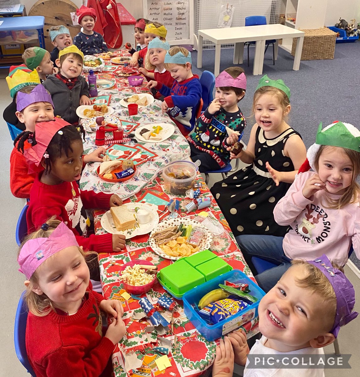 FfynnonTafPri's tweet photo. Our youngest learners having a great morning! The elf enjoyed the party food too! 😂🕺💃 #topdancing #daiawn #teigrfun https://t.co/KwuGu8jgzt