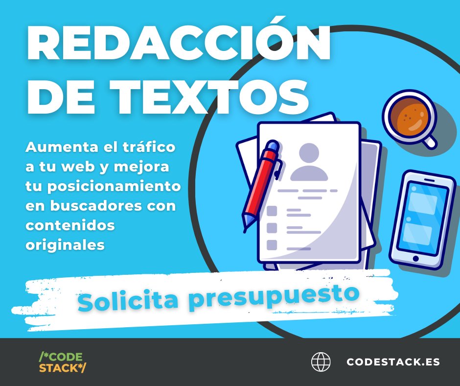 _codestack's tweet image. ¿Sin tiempo para publicar en tus redes sociales? Te ayudamos 👇
Redacción de textos y creación de diseños totalmente personalizados para tu marca.😍 bit.ly/3lHGY20
#marketingdigital #codestack #redaccióndearticulos