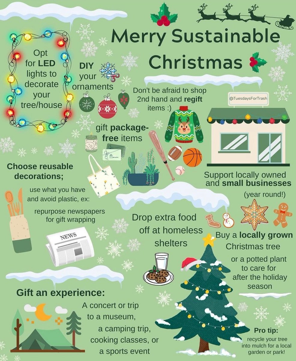 Our global waste levels increase by 25-30% every Christmas 🎄 and nearly everything ends up in landfills 😢 Have a Merry sustainable Christmas