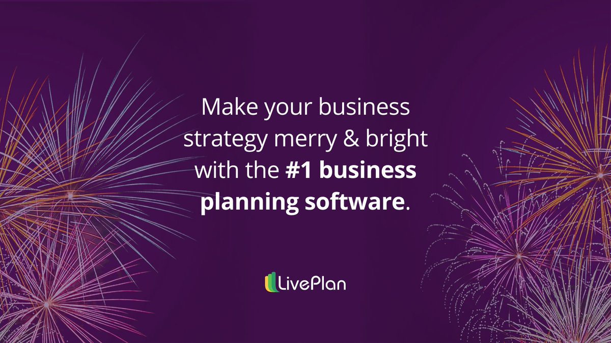 Get a head start on your 2022 business goals with 50% off LivePlan for 3 months! Click the link below to start growing your business with the #1 rated business planning software.

bit.ly/3F3Rnge

#newyear #goalsetting #entrepreneur #smallbusiness #goals