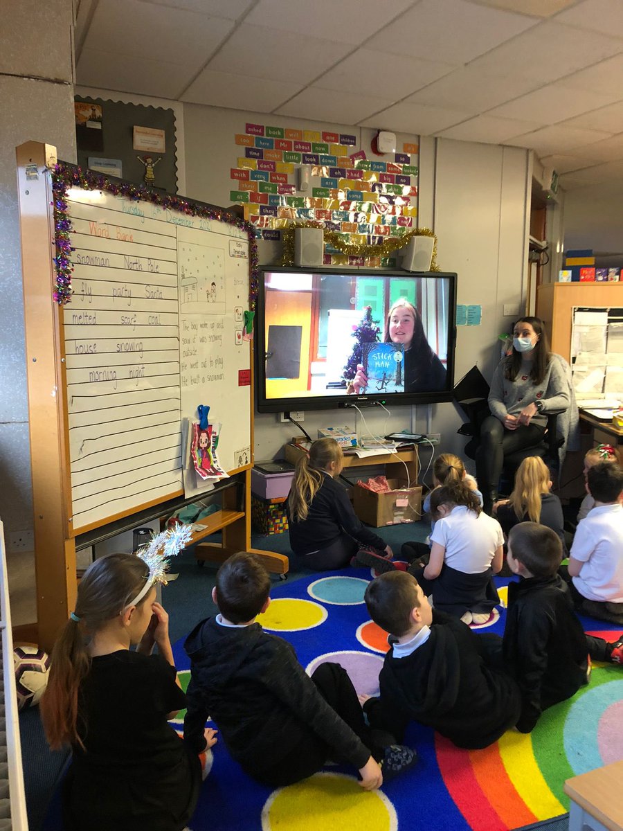 BlacklandsPS's tweet photo. P3/4 enjoying a Christmas story with C from P7. Virtual reading buddies! #reading #literacy #digital #thinkingoutthebox https://t.co/DKNxXEY4zz