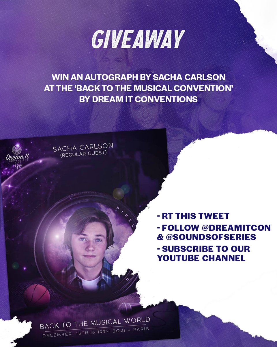 #GIVEAWAY 

Win an autograph by Sacha Carlson at the #BTTMW convention by <a href="/DreamitCon/">Dream It Conventions</a>
 
▪️ RT this tweet
▪️Follow <a href="/DreamitCon/">Dream It Conventions</a> &amp; <a href="/SoundsOfSeries/">SoundsOfSeries</a>
▪️ Subscribe to our YouTube channel: youtube.com/channel/UCikWr…
▪️ (Bonus) Like our new video with Sacha: youtu.be/7_tMshM-OO4
