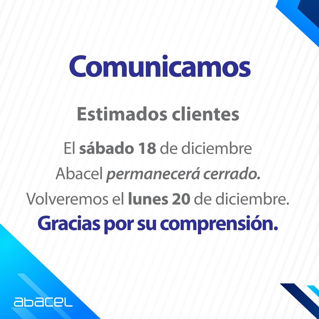 Abacel's tweet photo. AVISO IMPORTANTE‼️ https://t.co/pW9jpTxj6r