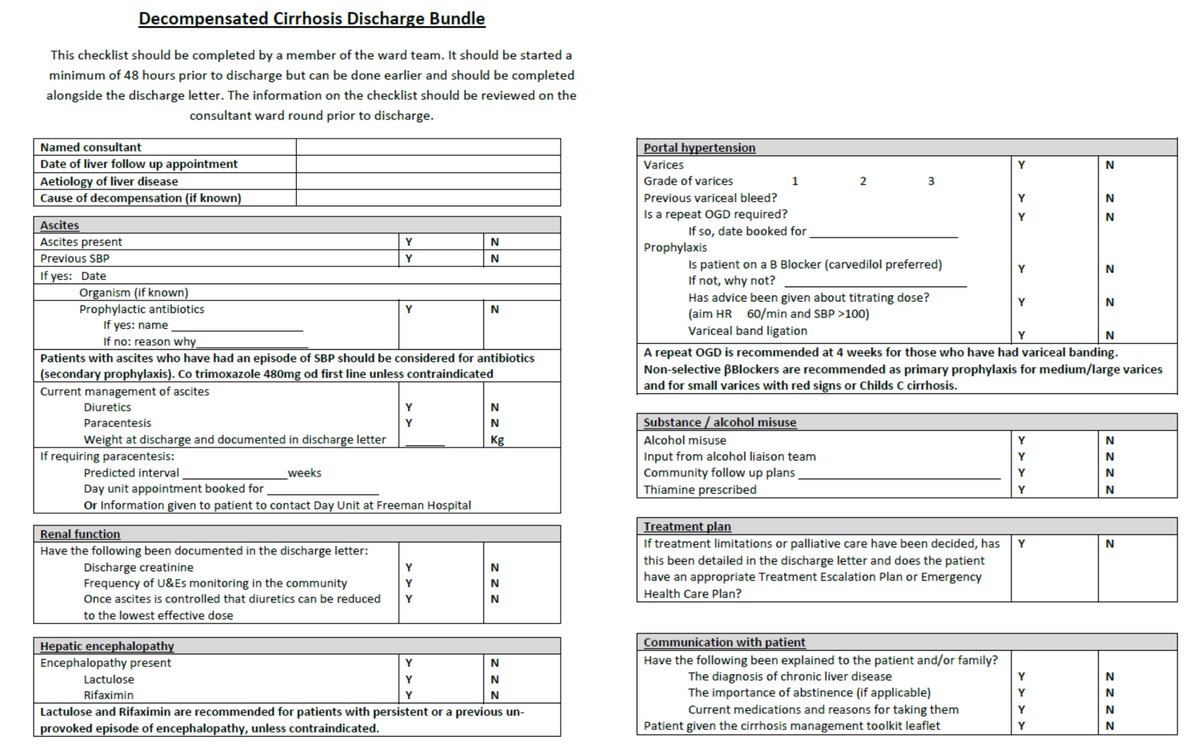 Excellent work from Kathy Smethurst improving outcomes following the implementation of a decompensated cirrhosis discharge bundle. Simple intervention that makes a difference. Bundle now <a href="/BSG/">Barry Green ❄️</a> and <a href="/BASLedu/">BASL education feed</a> endorsed. fg.bmj.com/content/early/…. <a href="/drdina_mansour/">Dina Mansour</a> <a href="/LiverTrust/">British Liver Trust</a> <a href="/livernorth/">LIVErNORTH</a>
