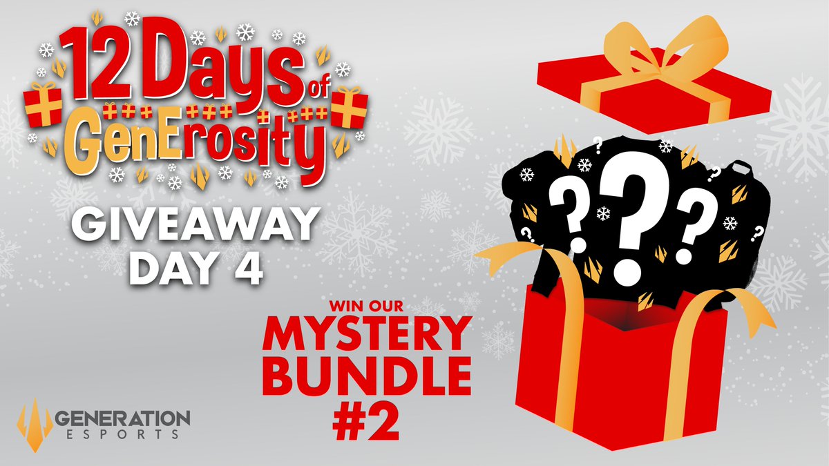 JoinGenEsports's tweet photo. Who doesn't love a good mystery? 🔮
Day four of our commitment to a season of GenErosity starts now! 🎁
Earn entries by:
✅ Follow us
✅ Liking this post
✅ Retweet
✅ Tag a friend
#12DaysofGenErosity https://t.co/CApMVtNUkd