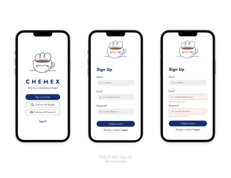 #DailyUI 001: Sign Up Page

I didn't think this would've taken as long as it did, but here is what I came up with: a sign up page for a coffee chat service ☕️

#uidesign #visualdesign #design #figma #figmaDesign #uxui