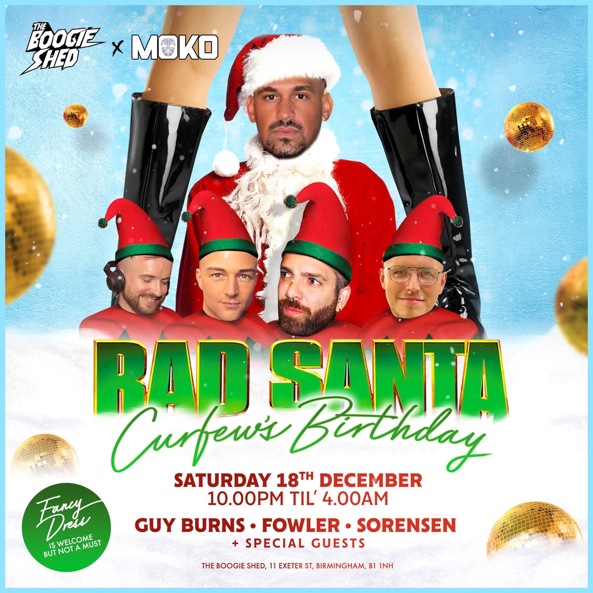 The Boogie Shed events this weekend are 100% going ahead!

Last Christmas was ruined while those in power fully took the piss out of the nation!

Friday - Kooky!
Saturday Evening - The Singalong Supperclub!
Saturday Night - Curfday!

Tickets : bit.ly/BoogieSkiddleT…