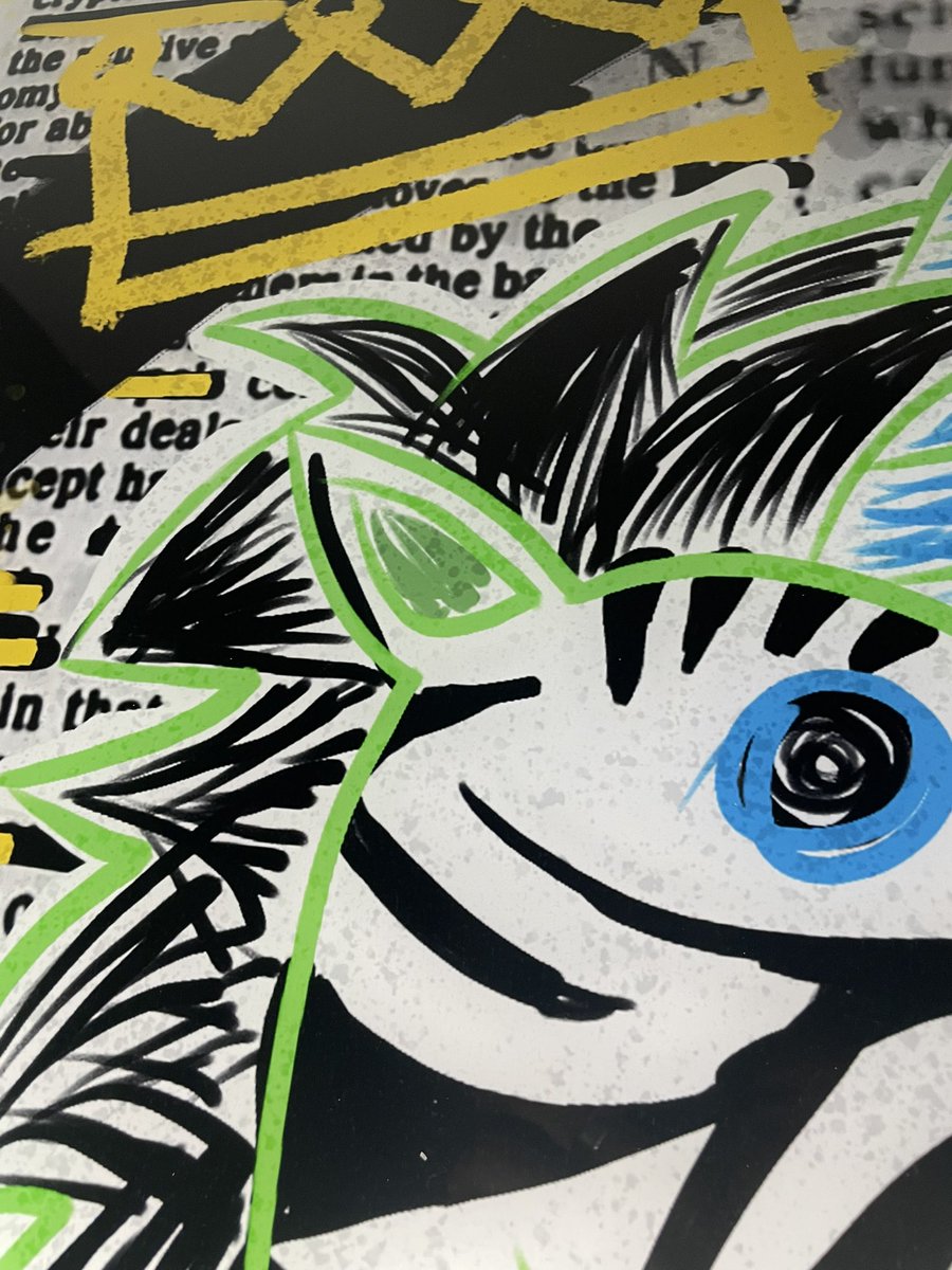 🖼On the demo wall:

Another vibrant uni from <a href="/UnicornSolClub/">Unicorn Social Club NFT</a> 

The text in the background are words from the Bitcoin white-paper and it gets me every single time. Great attention to detail in every piece 👀

This unicorn is currently making its way to it’s sole owner ✔️