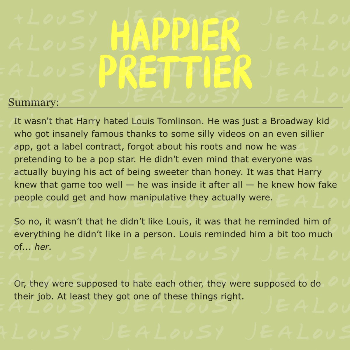 outropeaces's tweet photo. ;     — happier, prettier —

“Do we taste the same to you? Was my flavor enough to satiate your thirst for her?”

Playlist: https://t.co/yngyvEUFNh

Written for the @BLFicFest 

https://t.co/w5qSNVrnr1 https://t.co/w1dyiTSslC