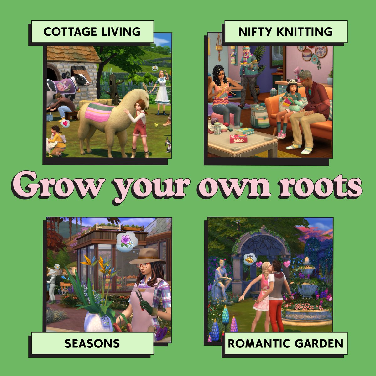 Embrace your comfy cozy folklore needs! 🧶

Discover your cottagecore roots in these packs 🌱 #SimsSelves