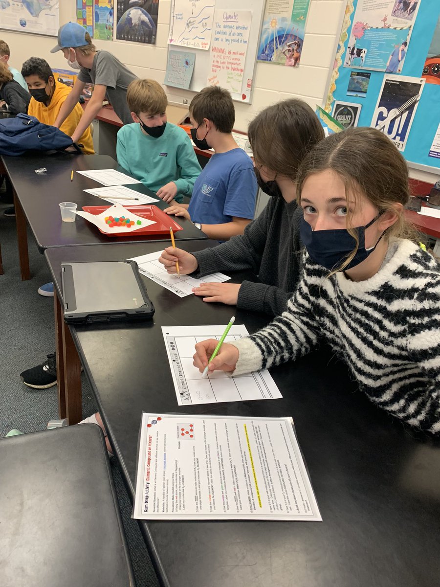 LippyScience's tweet photo. Gumdrop atoms in science today!!! Sweet!!! #mcdouglemiddle https://t.co/cjS7ZciDDZ