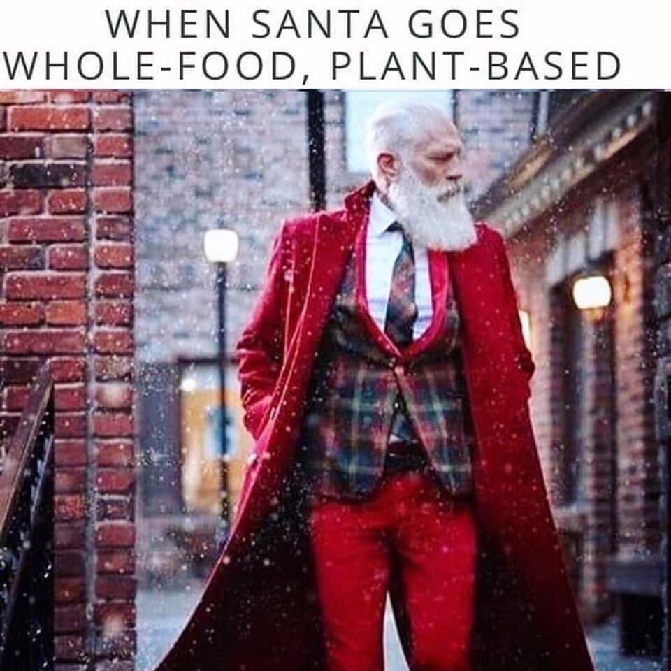 Ho ho ho! #NoMeatMay #PlantBasedSanta #PlantBased #SantaBaby #PlantBasedChristmas