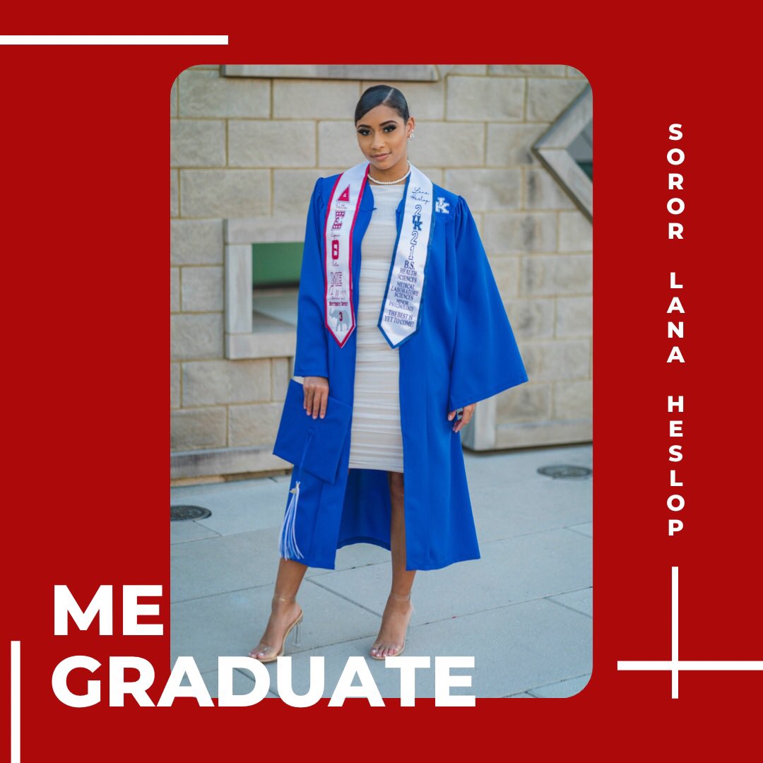 MuEpsilon_DST's tweet photo. #MEGraduates🎓: Soror Lana Heslop graduates from the University of Kentucky on Friday, December 17th @ 3PM with a Bachelor of Health Science in Medical Laboratory Sciences with a minor in Psychology. Congratulations on all of your accomplishments Lana! We are so proud of you.❤️🐘 https://t.co/qkXxDoFkgd