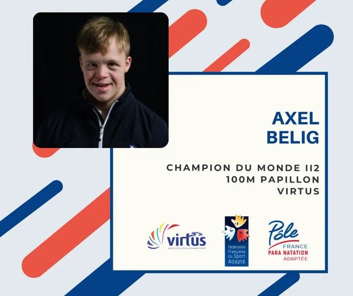 Sebire Bertrand (@sebirebertrand) on Twitter photo Grosse perf de Axel Belig qui remporte le 100 pap II2 (trisomique 21) lors du chpt du monde de Para natation adaptée <a href="/SPORTVirtus/">Virtus Sport</a> à Montluçon. Il bat le record du monde de la distance.
<a href="/FFSASportAdapte/">FFSA Sport Adapté</a> <a href="/Sports_gouv/">Ministère des Sports 🇫🇷</a> @CREPS_Vichy <a href="/auvergnerhalpes/">Auvergne-Rhône-Alpes</a> <a href="/Allierdpt/">Allier Département</a> <a href="/MontluconOff/">Ville de Montluçon</a> <a href="/LaProlon/">Patrick Montel</a> Grosse perf de Axel Belig qui remporte le 100 pap II2 (trisomique 21) lors du chpt du monde de Para natation adaptée <a href="/SPORTVirtus/">Virtus Sport</a> à Montluçon. Il bat le record du monde de la distance.
<a href="/FFSASportAdapte/">FFSA Sport Adapté</a> <a href="/Sports_gouv/">Ministère des Sports 🇫🇷</a> @CREPS_Vichy <a href="/auvergnerhalpes/">Auvergne-Rhône-Alpes</a> <a href="/Allierdpt/">Allier Département</a> <a href="/MontluconOff/">Ville de Montluçon</a> <a href="/LaProlon/">Patrick Montel</a>