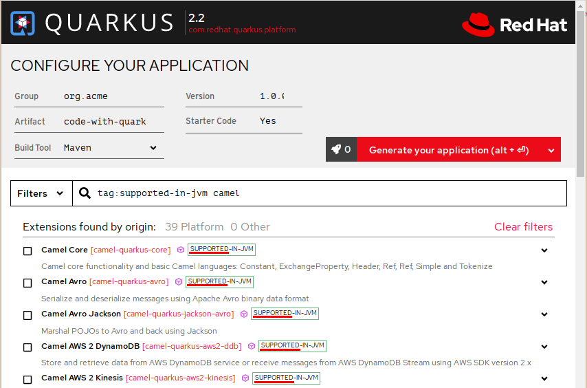 🚀🔬🐪 Supersonic subatomic Camel now with <a href="/RedHatSupport/">Red Hat</a>👇
code.quarkus.redhat.com/?extension-sea…