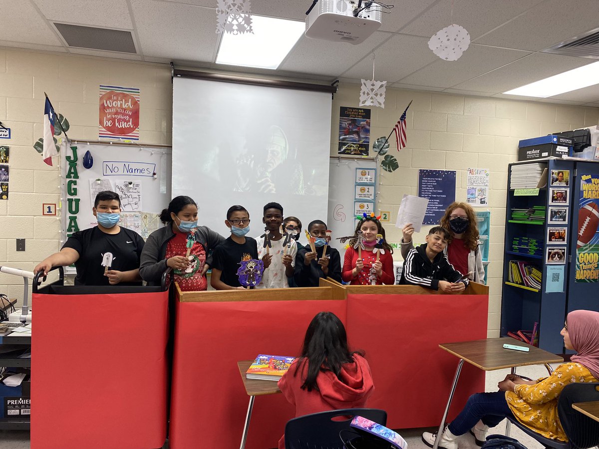 MsReierson245's tweet photo. What a fun experience for the kids to be a part of and get to watch. The Terrible Traveling Puppet Show is back with “A Christmas Carol” @jordanmslibrary #AChristmasCarol https://t.co/lM4R3kspP5