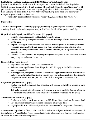 📢Request for Proposals from the Institute for Healthcare Advancement (IHA) <a href="/IHAhealthlit/">IHA</a> for #HealthLiteracy research grant funding, deadline January 17 2022