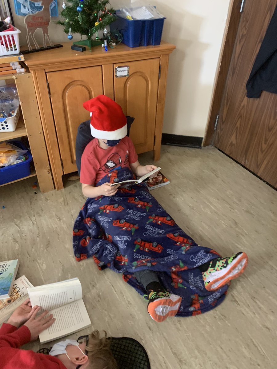 Reading Marathon today!! Ms. Huber’s class is looking very comfortable today! #readingmarathon