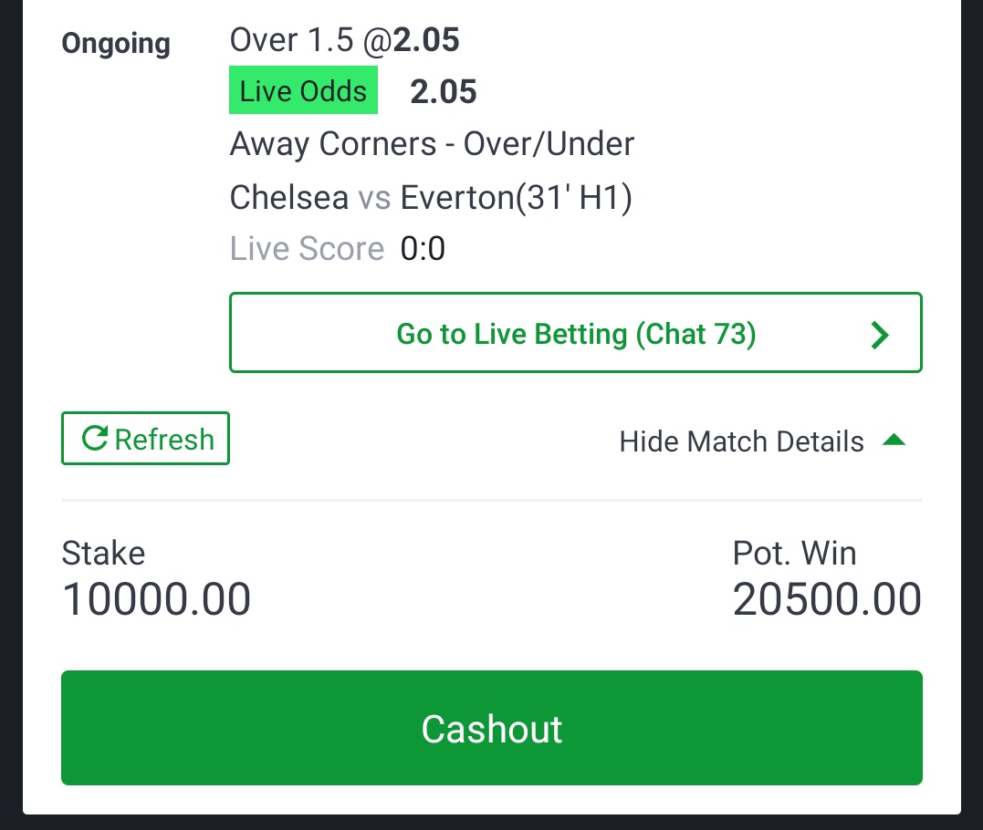 OddsPolice_'s tweet photo. Everton... Just 2 corners???
You won't wanna be unfortunate na.
Jump on it, if you fancy it. ๐๐๐
Sportybet code: BC9KSMWV
#OddsPolice ๐ฎ https://t.co/ECekewDzYh