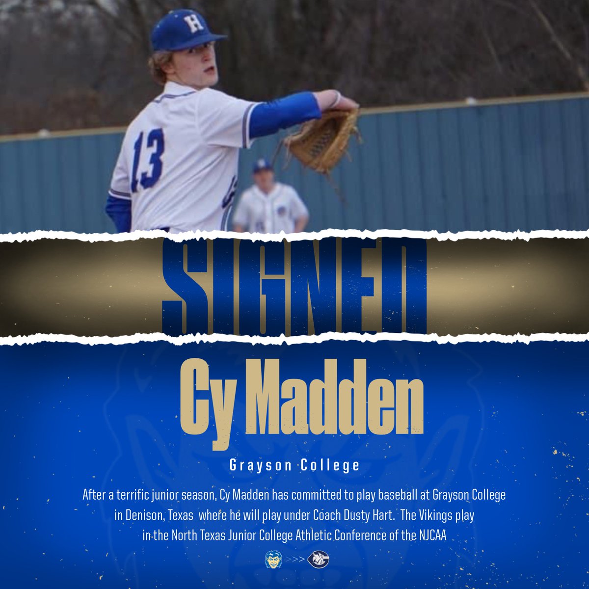 Congrats Cy Madden on his signing to play baseball at Grayson College in Denison, Texas.  Once a Goblin, Always a Goblin! #GoGobs