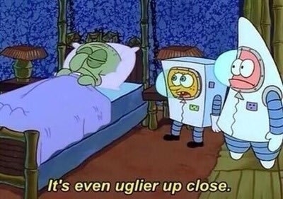 BuzzFeed's tweet photo. Me when i look into the mirror too closely https://t.co/0Tfwhuevvn
