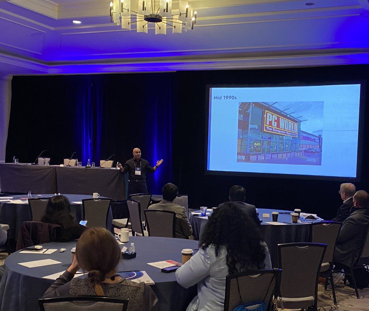 gbiimpact's tweet photo. CIO of @productiv_inc, Aashish Chandarana, leading the “SaaS Intelligence to Power Employee Experience” keynote. Throwback slides are always captivating! #ImpactFlagship https://t.co/LZbUEo0gtp