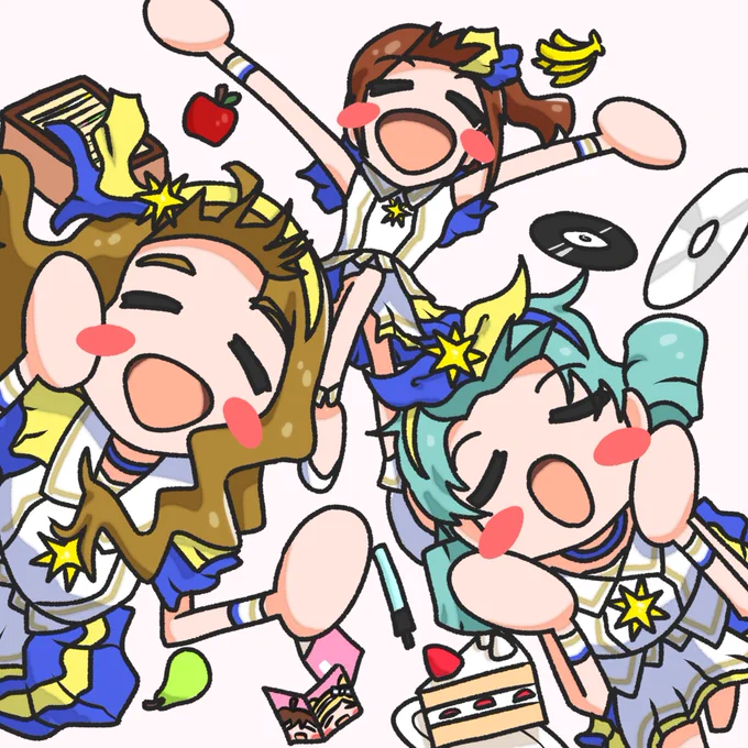 譜面の楽しさなら「メメント?モメント♪ ルルルルル☆」
すっごくわちゃわちゃしてて
あぁ、ミリオンライブだなって安心する謎(イラスト再掲)
#ミリシタ心の1曲 