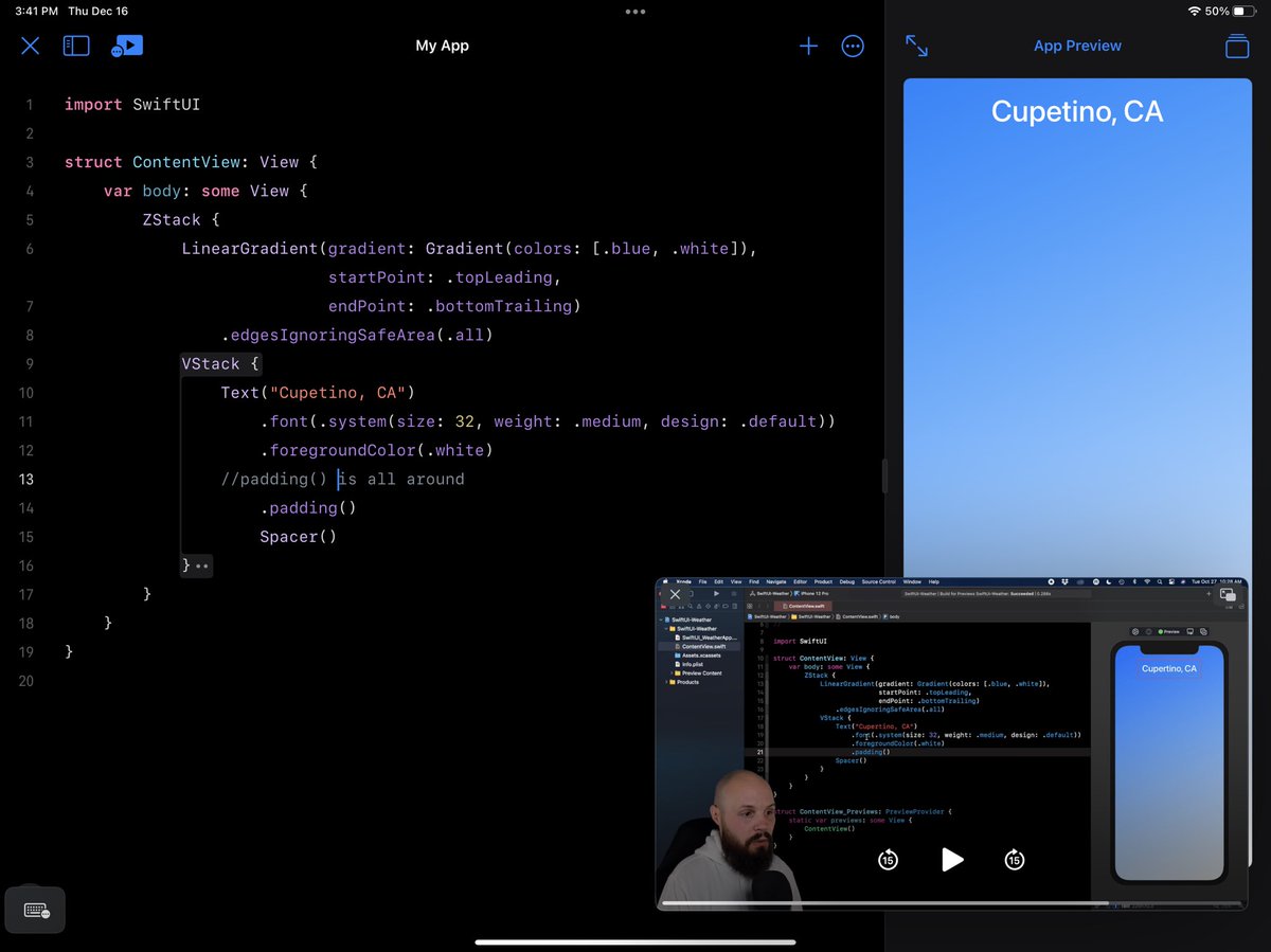 lazaro_ambrosio's tweet image. Learning SwiftUI on my iPad, pretty cool, I must say.. #SwiftPlaygrounds4