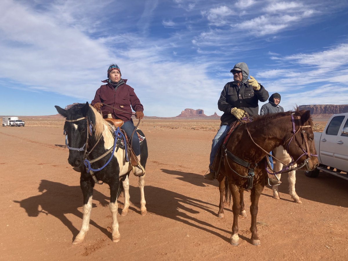 I’m in Monument Valley, UT, covering Davina Smith’s announcement that she will be running as a Democrat against Rep. Phil Lyman (R-Blanding) next year in District 69 of the Utah House of Representatives. She just arrived on horseback with her father.