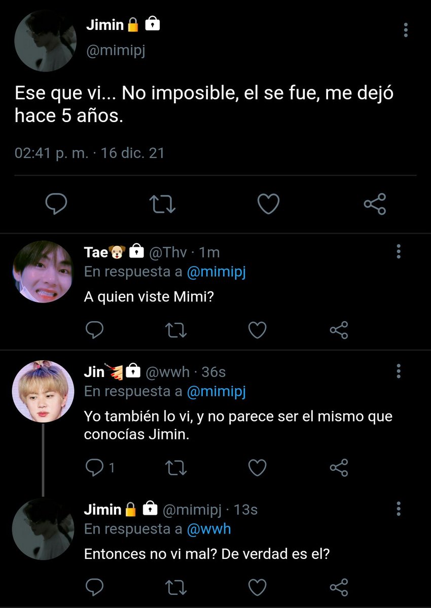 NoniM_01's tweet photo. ˡᵒᵛᵉ ᵒᶠ ᵗʰᵉ ᵖᵃˢᵗｯᵃᵘ K̸o̸o̸k̸m̸i̸n

Dónde Jimin y Jungkook son amigos, pero que pasa si un día él se va sin decir nada. Cinco años después regresa, pero ya no es el mismo Jungkook que Jimin solía conocer. ¿Que le hicieron? ¿Que pasó para que fuera así? https://t.co/pOyV2R0WFq