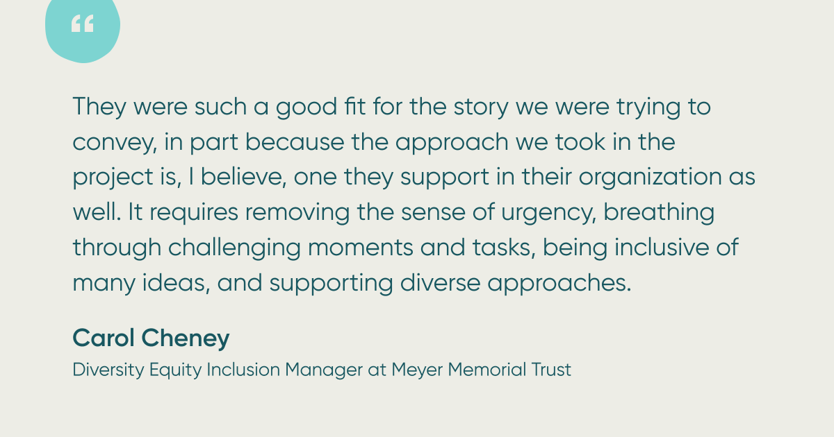 To tell the story of <a href="/meyermt/">Meyer Memorial Trust</a>'s journey to restructure their organization around #RacialJustice and #Equity, we created an interactive presentation that invites discussion and introspection. You can view the full presentation here: smithandconnors.com/projects/meyer…