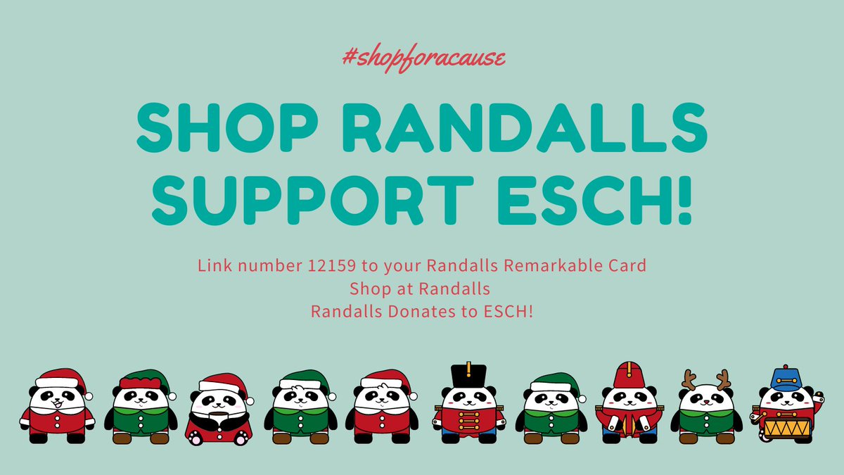 eschouston's tweet photo. As you stock up for the Holidays, make sure your @Randalls_Stores remarkable card is linked to 12159 to support @eschouston as you shop.  #shopforacause #empowernonprofits #begenerous https://t.co/sy1moDelJP